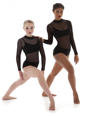 Black mesh outlet leotard